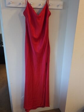 Guess Red Satin Maxi Slip Dress